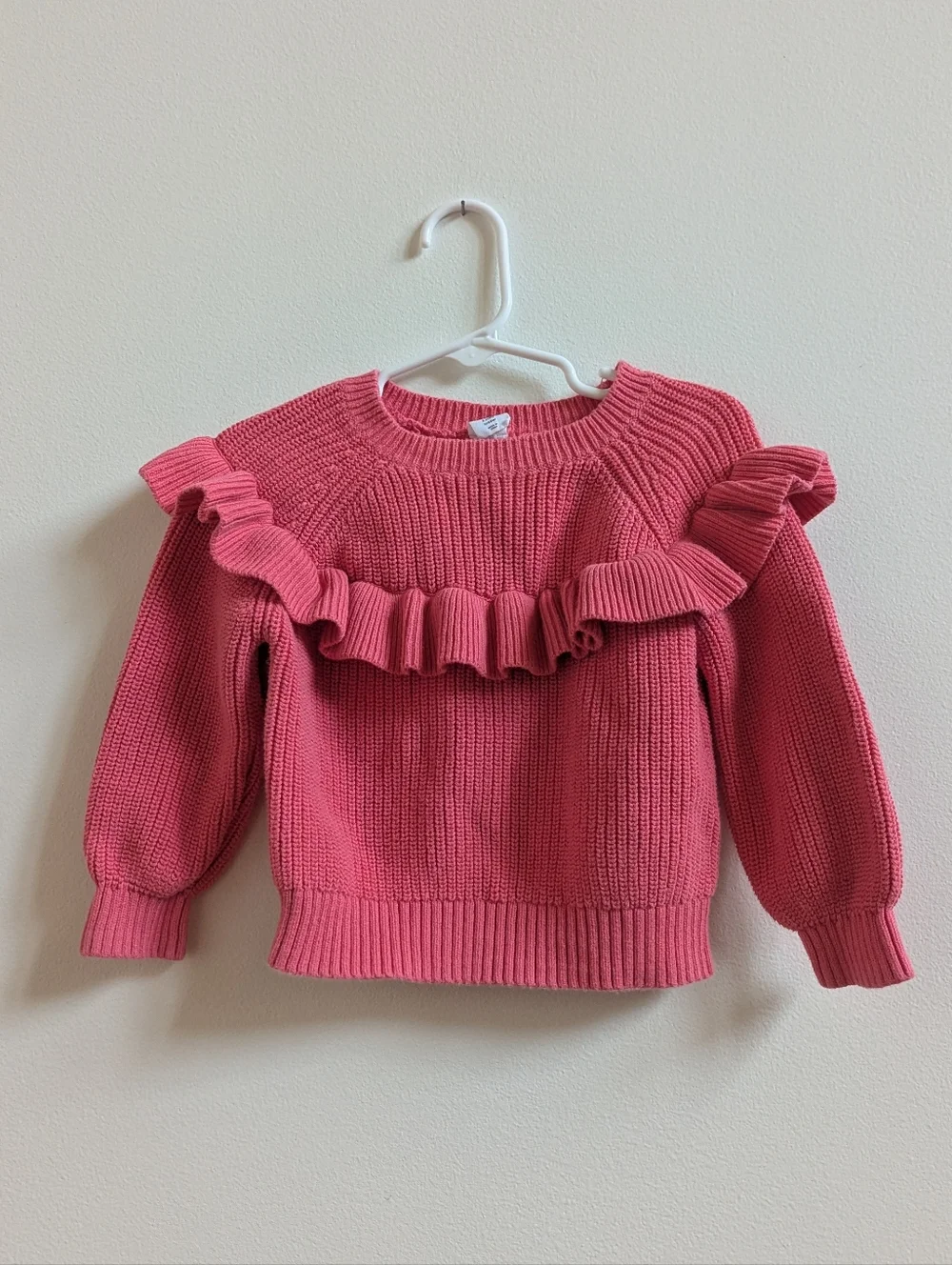 Baby Gap Sweater 2T Pink Salmon Ruffle Knit